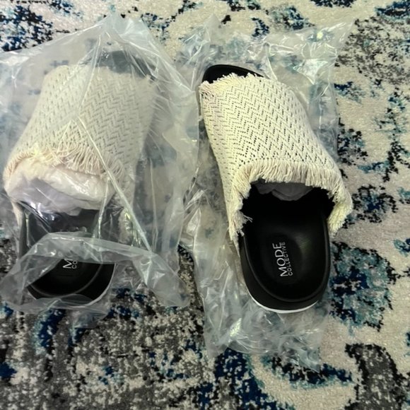 🔥SALE🔥NIB Mode Collective Sandstorm Slides in natural/black (Size 39) - Picture 3 of 5